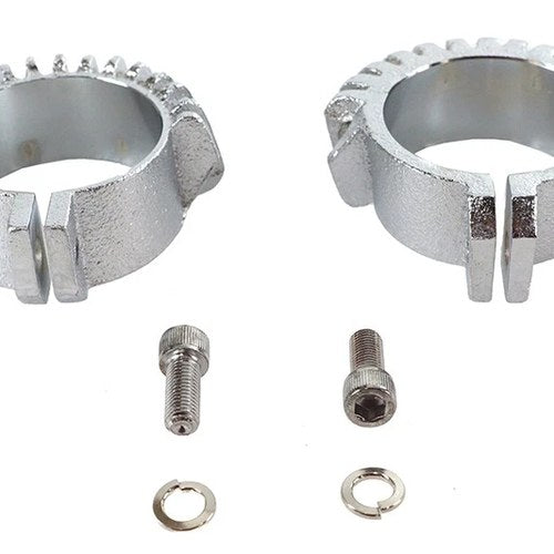 Replica Chrome Finned Exhaust Clamp Set for Harley-Davidson