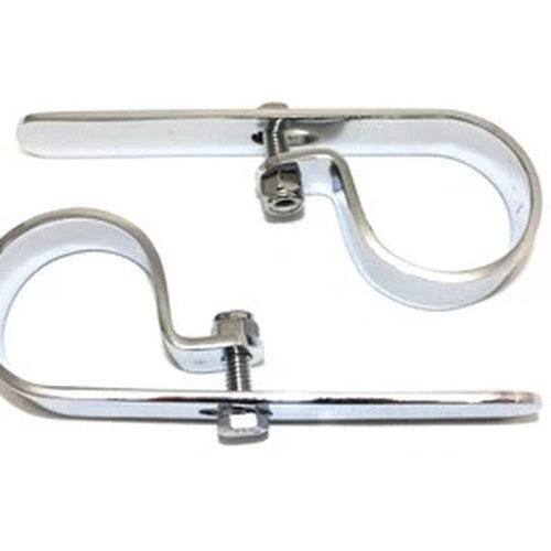 Chrome 1-7/8 inch Exhaust "P" Clamp Set for Harley-Davidson