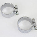Chrome 2-1/8 inch Wide Muffler Body and End Clamp Set for Harley-Davidson