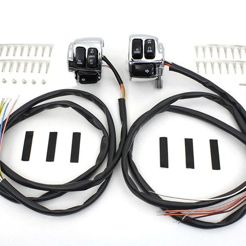 Handlebar Control Switch Housing Kit Chrome for Harley-Davidson