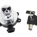 Chrome Ignition Switch with Chrome Skull for Harley-Davidson