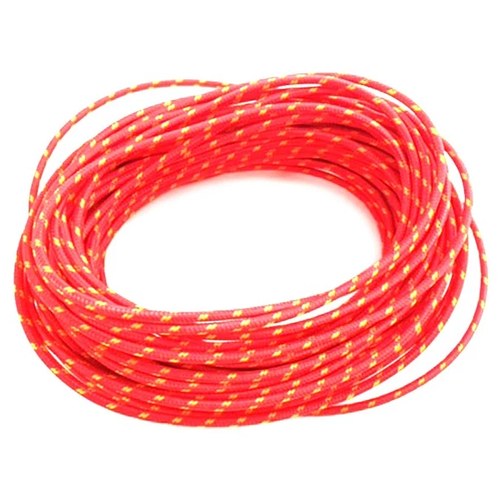 Red with Yellow Dot 25' Braided Wire for Harley-Davidson