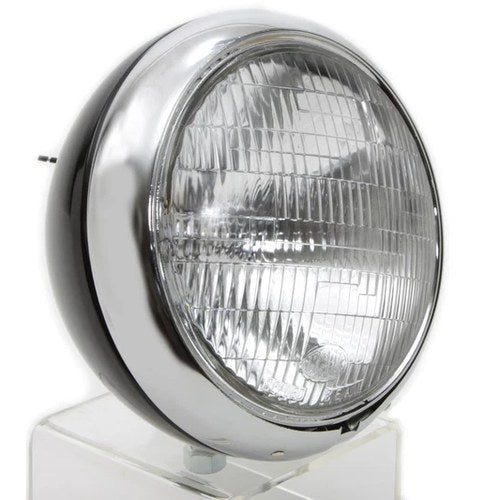 Black 7 inch K Headlamp with Chrome Rim for Harley-Davidson