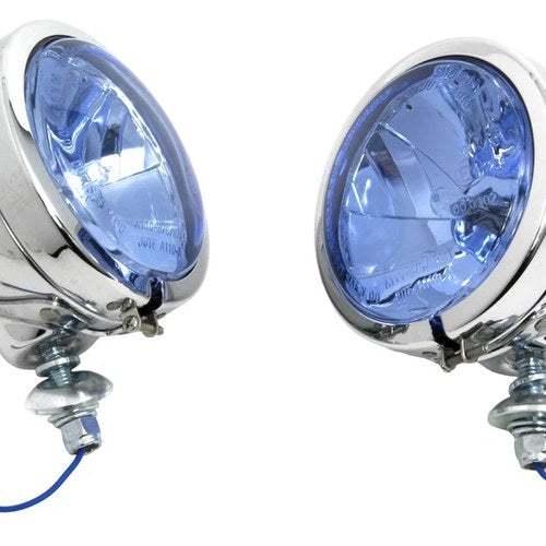 H-3 Spotlamp Set with Blue Lens for Harley-Davidson