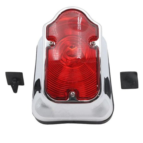 Chrome Tombstone Tail Lamp Assembly Bulb Type for Harley-Davidson