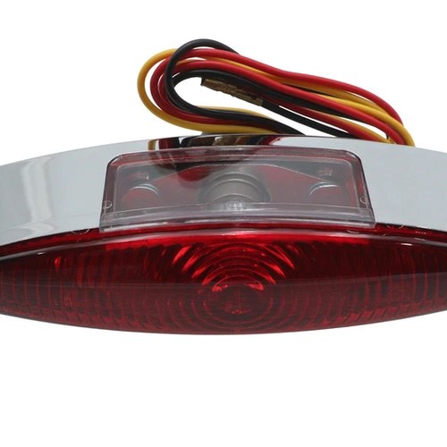 Chrome Snake Eye Style Tail Lamp for Harley-Davidson