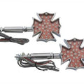 Fireman Cross Turn Signal Set Long Stud for Harley-Davidson