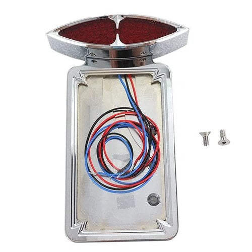 Chrome Billet LED Tail Lamp and License Plate Vertical Side for Harley-Davidson