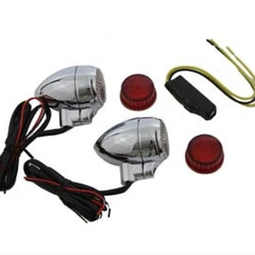 Clear Lens with Red LEDs Marker Lamp Set for Harley-Davidson
