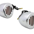 Chrome Shielded Bullet Marker Lamp Set with Amber Lens for Harley-Davidson