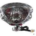 5-3/4 inch Headlamp Assembly Glow Style with Visor for Harley-Davidson