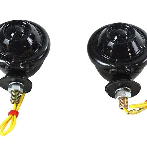 Black Turn Signal Set Bullet with Smoked Lens for Harley-Davidson