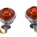 Chrome Turn Signal Set Bullet with Amber Lens for Harley-Davidson