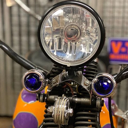 Blue Faceted Tail Lamp Lens Set for Harley-Davidson