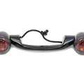 Black Revox Turn Signal Bar with Lamps for Harley-Davidson