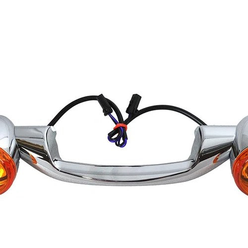 Chrome Revox Turn Signal Bar with Lamps for Harley-Davidson