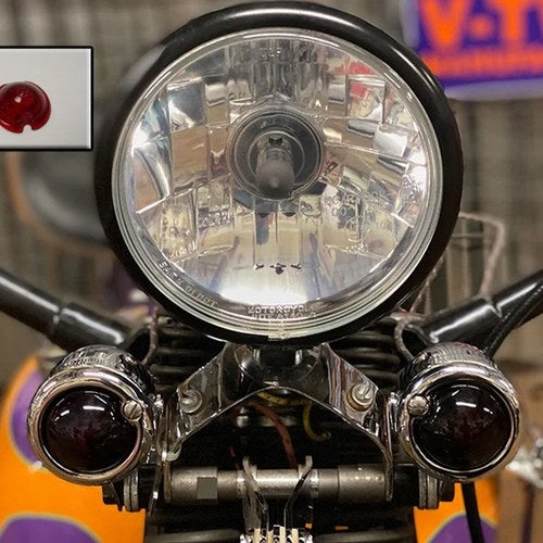 Replica Marker Lamp Lens Glass Bullet Style Red for Harley-Davidson