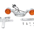 Chrome Bullet Rear Turn Signal Bar and License Plate for Harley-Davidson