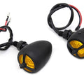 Black Torpedo Bullet Style Marker Lamp Set for Harley-Davidson