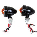 LED Bullet Turn Signal Set Black with Amber Lens for Harley-Davidson