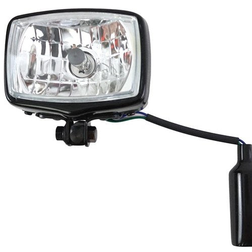 12 Volt Chopper Rectangular Headlamp Black for Harley-Davidson