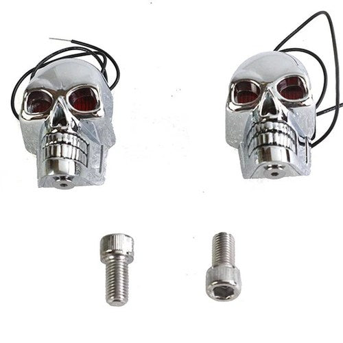 2 inch Chrome Skull Marker Lamp for Harley-Davidson