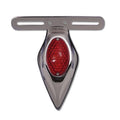Chrome Teardrop LED Tail Lamp Assembly with Red Lens for Harley-Davidson