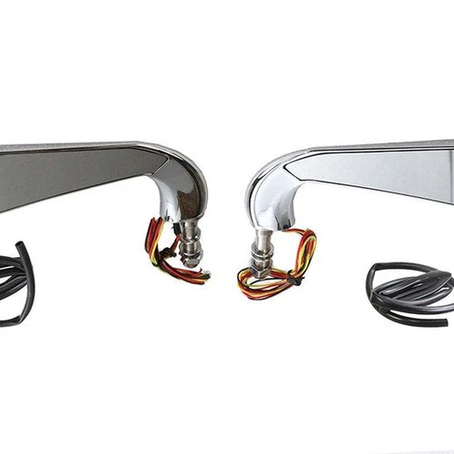 Evil Eye Mirror Set with Billet Stems for Harley-Davidson