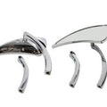 Chrome Teardrop Mirror Set with Solid Billet Stems for Harley-Davidson