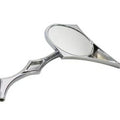 Chrome Spike Oval Mirror with Billet Twisted Stem for Harley-Davidson