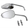 Chrome Teardrop Mirror Set with Round Stems for Harley-Davidson