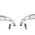 Parallelogram Mirror Set with Billet Slotted Stem Chrome for Harley-Davidson