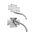 Maltese Mirror Set with Round Curved Stems for Harley-Davidson