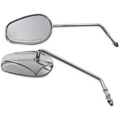 Rectangle Mirror Set with Round Long Stems for Harley-Davidson