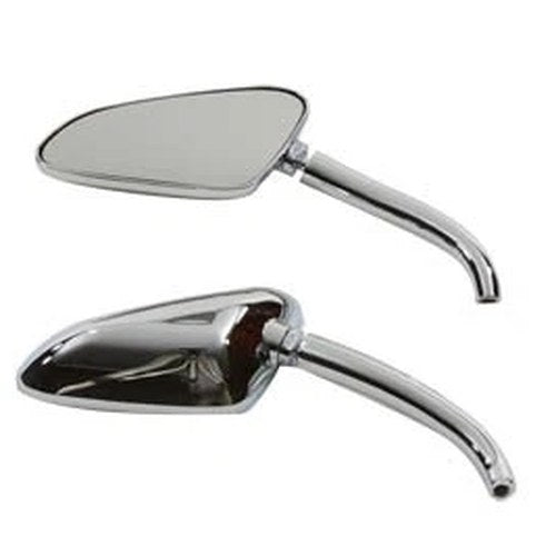 Racer Mirror Set with Round Stems Chrome for Harley-Davidson