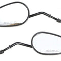Wyatt Gatling Rectangle Mirror Set with Round Stems Black for Harley-Davidson