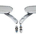 Oblong Mirror Set Chrome Billet for Harley-Davidson