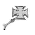 Chrome Maltese Mirror with Diamond Billet Stem for Harley-Davidson