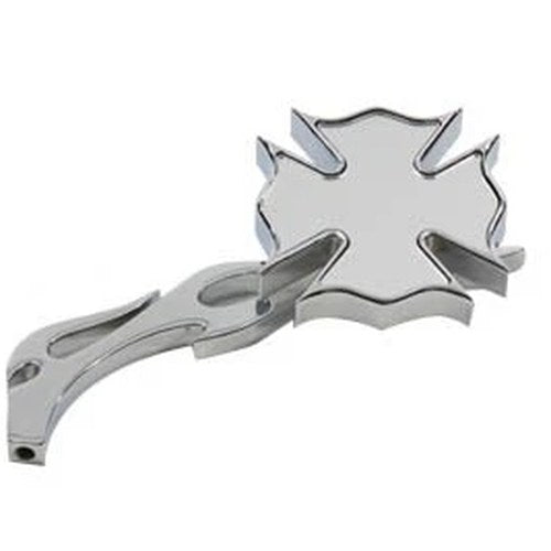 Chrome Firefighter Mirror with Billet Flame Stem for Harley-Davidson