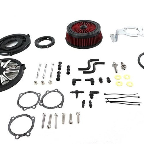 Extreme Billet Air Cleaner Kit Luxe Style Black for Harley-Davidson