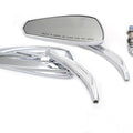 Chrome Tribal Teardrop Mirrors with Billet Stems for Harley-Davidson