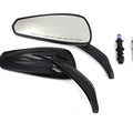 Gloss Black Tribal Teardrop Mirrors with Billet Stems for Harley-Davidson