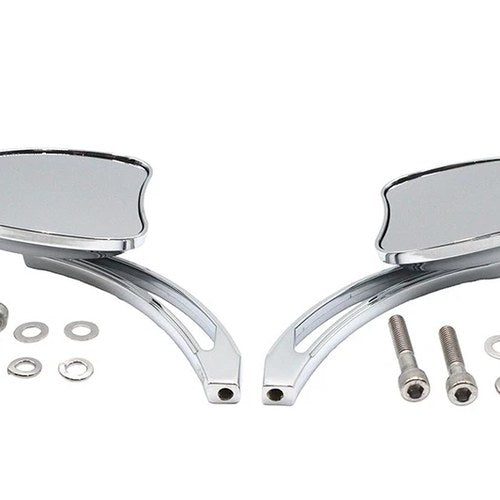 Mini Tapered Mirror Set with Long Slotted Stem for Harley-Davidson