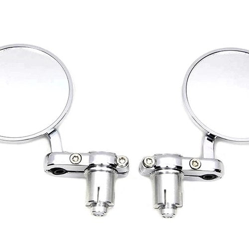 Cafe Style Mirror Set Chrome for Harley-Davidson