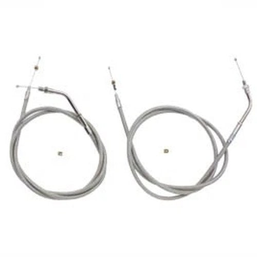 Stainless Steel Throttle and Idle Cable Set for Harley-Davidson