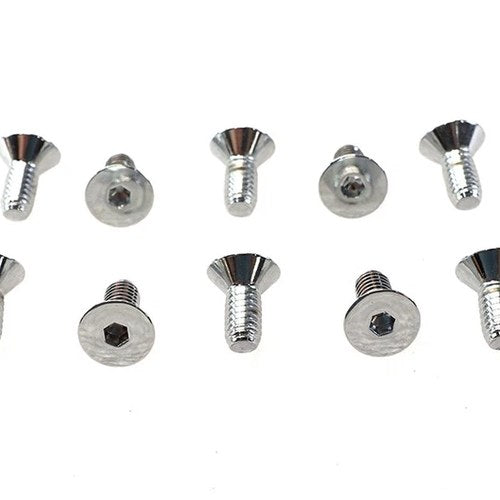 Allen Flat Head Screws Chrome 5/16 inch x 3/4 inch for Harley-Davidson