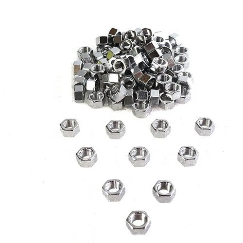 Chrome Hex Nuts 3/8 inch-24 fits Harley Davidson