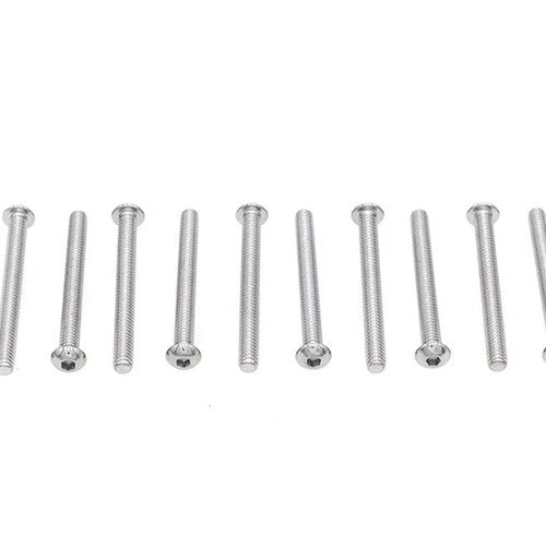 Allen Button Head Screws Chrome 1/4 inch X 2-1/2 inch for Harley-Davidson