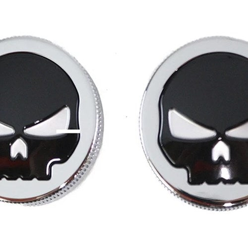 Skull Style Vented and Non-Vented Gas Cap Set for Harley-Davidson