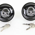 Keyed Gas Cap Set Vented and Non-Vented Black for Harley-Davidson